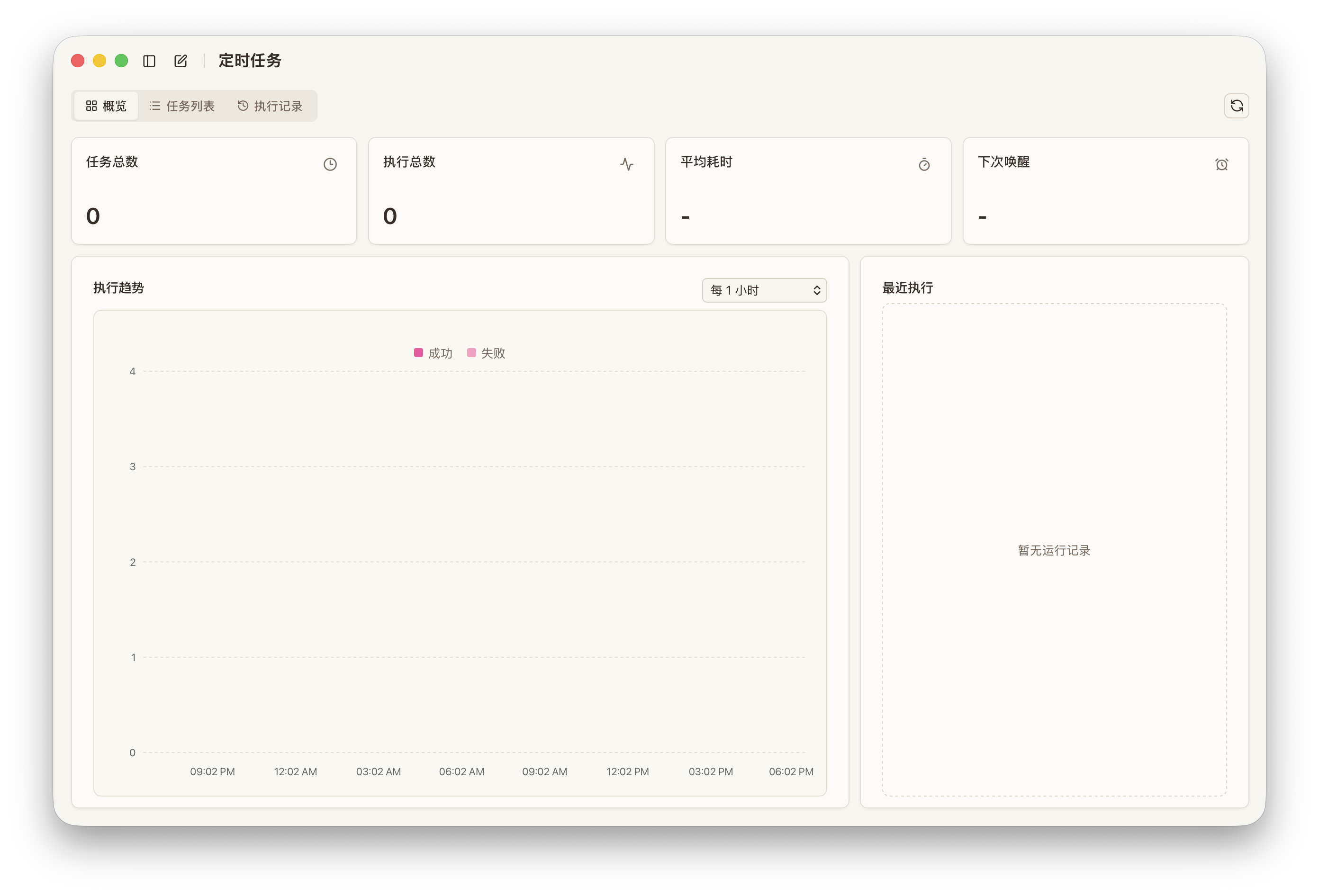 追创作定时任务界面
