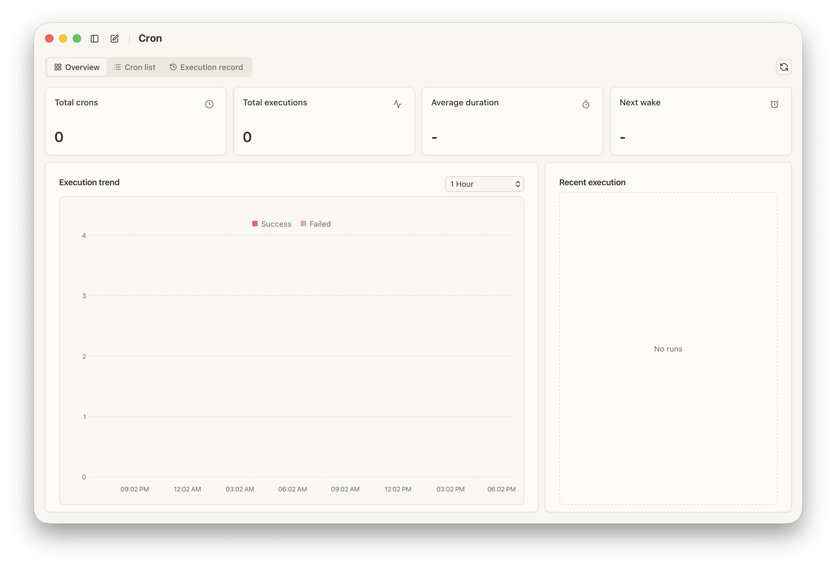 DreamCreator scheduled tasks interface